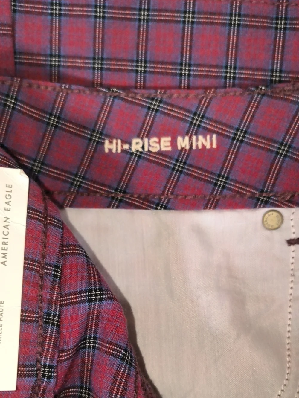 American Eagle Hi-Rise Mini Plaid Skirt Regular High Rise Size 8 New